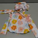 Renotemy Infant Baby Girls Swimsuit Toddler Bathing Suit Long Sleeve Zipper One-Piece Rash Guard Ruffle Swimwear with Hat (6-12 Months, White Floral)