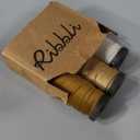 Ribbli Champagne White Gold Velvet Ribbon 3 Rolls Double Faced 3/8 Inch 18-Yard with Wooden Spool Use for Christmas Tree Ornaments Gift Wrapping Wreath Decoration Wedding Boutonnieres