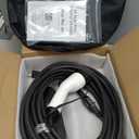 40Ft Cord EV Charger, 16Amp 110V/240V Portable Level 1 Level 2 Electric Vehicle Charging Station with NEMA 6-20 Plug & NEMA 5-15 Adapter for J1772 Electric Cars