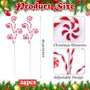 24 Pcs Red White Candy Cane Christmas Picks 16" Large Furry Spiral Curly Sprays Elf Ornaments Stems for Christmas Tree Topper Filler Party Vase Filler Wreath Garland