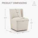 KISLOT Upholstered Dining Chairs Set of 1 with Casters, Cream Beige