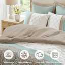 510 DESIGN Luxe Quilted Queen Comforter Set with Bed Skirt, 8pc, Scrollwork Seafoam
