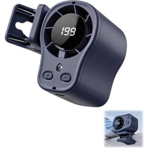 Portable Clip on Air Conditioner Fan for Car with LED Display, 360 Rotation 199 Speeds Mini Cooling Fans, USB Rechargeable Personal Fan for Car Vehicle, Travel, Stroller, Office, Camping