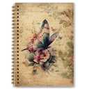 Foritho Vintage Butterfly Notebook, Floral Butterfly Journal Gifts for Women Teen Girls, Retro Cottagecore Botanical Insect Journal for School Work, Spiral Notebook 5.5x8.3 Inch