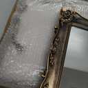 Antique Decorative Gold Framed Square Mirror Tray, Jewelry & Cosmetics Organizer for Dresser, Square - 9.5" W x 14.5" L (Bronze)