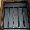 Extra Large Expandable Silverware Organizer, BPA-Free Food-Safe Cutlery Flatware Organizer, Kitchen Utensil Drawer Organizer, Adjustable Silverware Holder for Spoons Forks Knives, Black