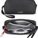 Lacdo Electronics Organizer Travel Case, Travel Bag Water Resistant Cable Organizer, Tech Accessories Pouch Carry Storage Bag for Charger, Cord, Hard Drive, Phone, Power Bank, Travel Essentials, Black