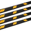 4 Packs 72" Heavy Duty Rubber Parking Curb, 55000 LBS Capacity Parking Stopper with Reflective Stripes