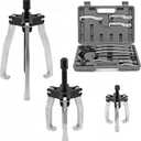 CARVALAX Gear Puller Set, 2T 5T and 5T Wide-Spread - Heavy Duty CR-V Steel 2 & 3 Reversible Jaw Bearing/Pulley Puller  Professional Automotive & Industrial Tool Kit for Mechanics, DIYers