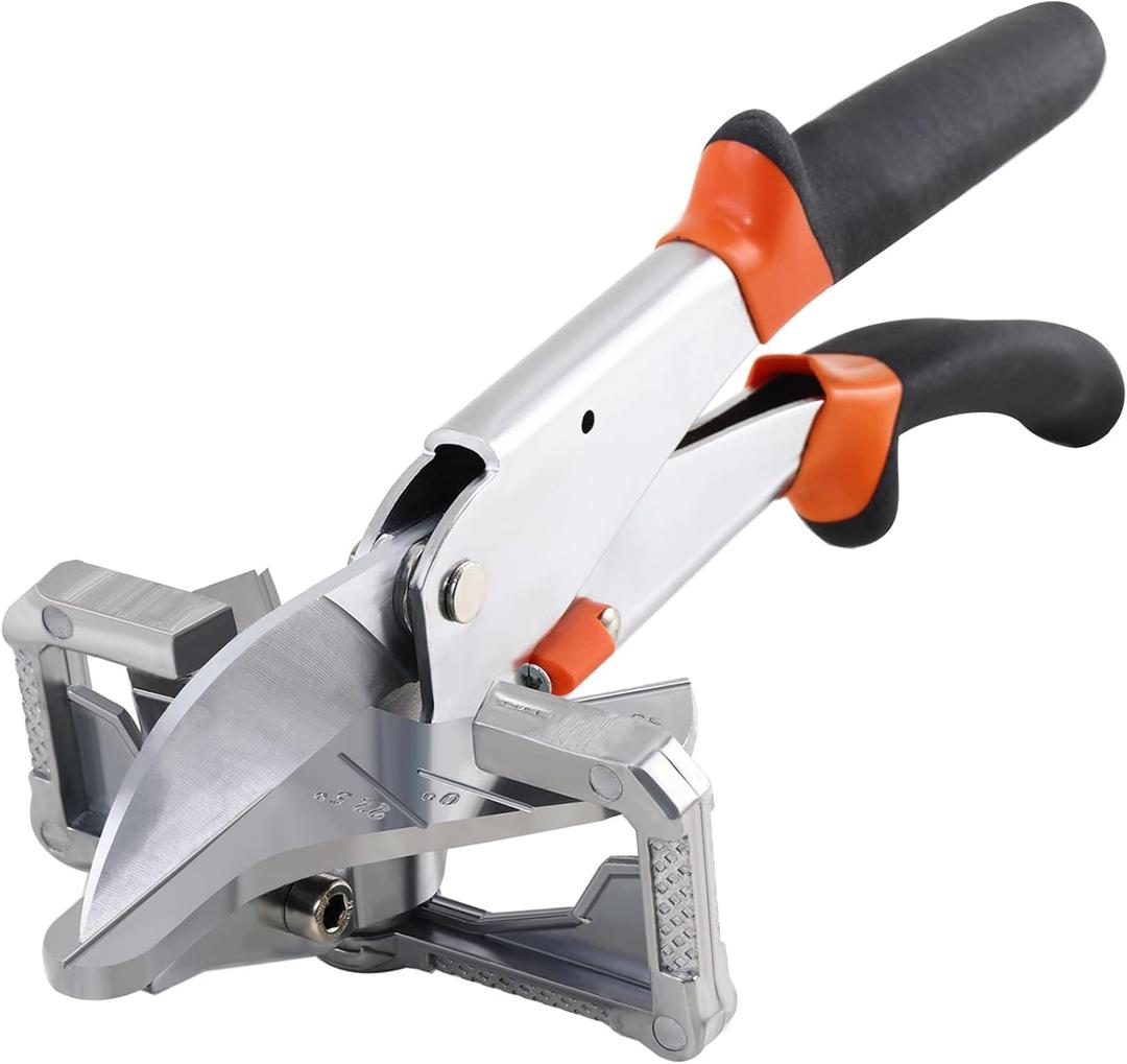 X-Large Sharp Multi-Angle Miter Shear Cutter with 0 to 135 Degrees, Adjustable Angular Cutting Scissors for PVC Cord Cover, Baseboard Molding, Quarter Round Trim, Tile Edge