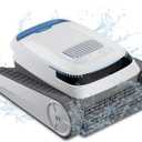 VOXIV Cordless Robotic Pool Vacuum, Pool Cleaner with Track Drive & Smart Navigation, Wall & Waterline Climbing, 120min Runtime, for Inground & Above-Ground Pools up to 1600 Sq. Ft.