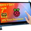 iPistBit 7 Inch LCD Touch Screen, 1024x600 IPS Display with Stand, HDMI Portable Monitor for Raspberry Pi 5/ 4B/ 3B+/ 3B/ B+/ Zero/ 400, BB Black, Windows 10 8 7, Free Driver