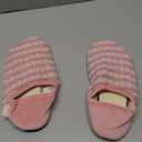 ATHMILE House Slippers for Women Men Indoor Barefoot Slippers Socks Furry Slip on House Shoes Cozy Comfy for Home Bedroom Travel Yoga (8-8.5 Women/7-7.5 Men, Pink Striped)