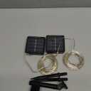 2 Pack Total 200 LED 66FT Solar Powered Copper Wire String Lights Outdoor, Waterproof, 8 Modes Fairy Lights for Garden, Patio, Party, Yard, Christmas (White)