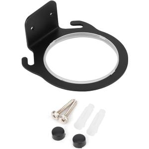 3.9in Hairdryer Holder, Wall Mounted Hair Dryer Hanger with Screws, Space Aluminum Hair Dryer Holder Rack for Bathroom, Makeup Room, Salon, Black