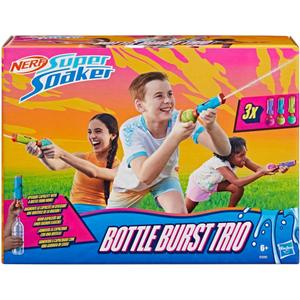 Nerf Super Soaker Bottle Burst Trio | 3 Pump Action Water Toys | Removable 4 Fl. Oz. Capacity Bottles | Kids Outdoor Toys | Ages 6+