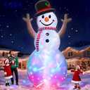 14 Ft by 7.5 Ft Huge Christmas Inflatable Snowman with Rotating Colorful Lights Hat & Scarf Christmas Decorations Outdoor with Build-in LED Lights Xmas Blow Up Yard Decor for Lawn Garden Holiday