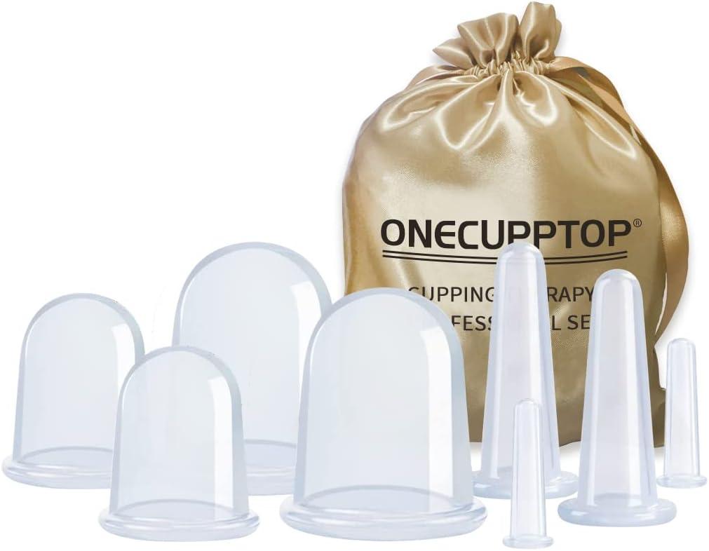 Cupping Therapy Sets 8 Pcs Silicone Vacuum Suction Massage Anti Cellulite Cups Body and Face Massage Cupping Set