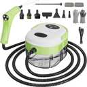 Handheld Steam Cleaner for Home, 1.59QT Tank, 6 Adjustable Modes, High Pressure Steam Cleaner for Car Detailing, Steamer for Cleaning Bed Bugs, Couch, Furniture, Kitchen (White+Green)