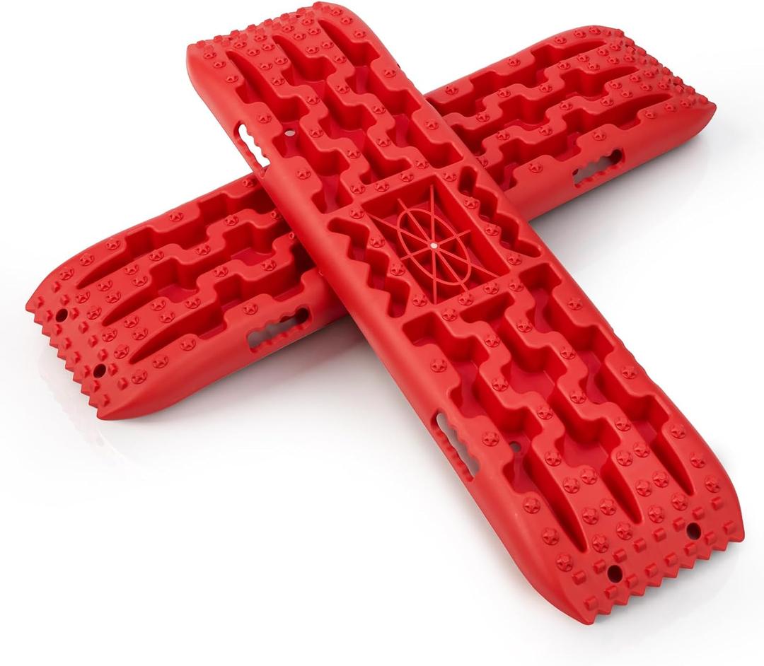 2pcs Off-road Traction Boards with Jack Base 41.1"L * 11"W * 2"H, Red