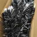 National Tree Company Pre Lit Artificial Tree Decoration, Black, Fiber Optic, LED Lights, Plug in, Halloween Collection, 4 Feet