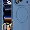 Miracase Magnetic for iPhone 17 Pro Max Case, Compatible with MagSafe, Integrated Silicone Camera Control Cover, 3.0mm Thicken Shockproof Drop Protection Phone Case for 17 ProMax, Glass Blue