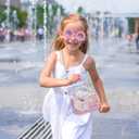 Little Girl Purse, Kids Crossbody Bag with Flower Sunglasses, Toddler Wallet Girls Handbags for Party Wedding Birthday Gift (Hot Pink)