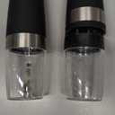 Battery Operated Salt And Pepper Grinder Set with LED Light, Automatic Electric Gravity Salt And Pepper Shakers Set, Each 6 AAA Batteries Needed, Adjustable Roughness, 2 Pack (Black)