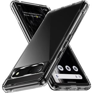 for Google Pixel 7A Clear Case Anti-Yellowing TPU & PC Back Cover with Camera Protection, Wireless Charging Compatible