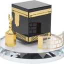 Islamic Decor Model, Muslim Crystal Gilded Kaaba Model Islamic Architecture Handicraft Crystal Collectible Figurines for Car Home Desktop Decoration