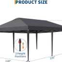 10x20 Pop Up Canopy with One Push Setup, Heavy Duty Beach Tent | with Wheeled Bag, Sun Shelter for Parties,Events, Outdoor Gazebo with Weight Bags,Stakes,Ropes, Wind Proof & Waterproof