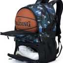 GRANDUP Basketball backpack with ball and shoes compartment Fit Volleyball, soccer, Swim, Gym, Travel, and School, large capacity sports training equipment bags