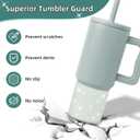 2 x Silicone Boot Compatible with Sinple Midern 24/30/40 oz Tumbler with Handle/Trek Pivot, Protective Anti-Scratch Bottle Bottom Sleeve Cover Compatible with Sinple Midern Tumbler (Bling Sea Glass Sage)