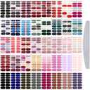 Maitys 560 Pieces 40 Sheets Full Wrap Nail Stickers Nail Polish Strips Decals Self Adhesive Gel Fingernail Strips Art Decals with File for Women DIY Craft Decorations(Bright Style)