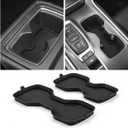 Auovo Cup Holder Inserts Coaster Compatible with Honda Accord 2018 2019 2020 2021 2022 Silicone Cup Mat Pad Car Interior Decoration (2-Pcs Kit, Black)