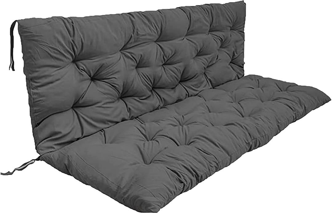 Swing Replacement Cushions with Backrest 59x39x4in, 2-3 Seater Swing Replacement Cushions, Waterproof Thickened Garden Bench Cushion with Backrest, Outdoor Backrest Cushion