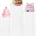 HAISIWLKJ 3PCS Cylinder Pedestal Stands for Parties, White Metal Round Cylinder Plinths Dessert Table Display Pillars for Birthday Wedding Bridal Baby Shower Party Decorations(Large)