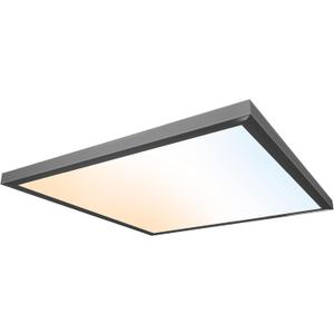 Ultralux 2x2 ft Surface Mount Ceiling Light Panel  Slim, Edge Lit, Flush Mount Flat Panel for Kitchen, Home & Office - TRIAC Dimmable, 3CCT Adjustable Color Temperature (Matte Black, 1 Pack)