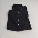 Men's Casual Cotton Shirt Long Sleeve Band Collar Henley Shirt Tops Black XL
