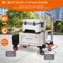 3 in 1 Folding Hand Truck Dolly Cart with Wheels Foldable Utility Cart Aluminum Trolley Cart 600lbs Capacity Convertible Dolly for Moving Furniture Shopping for Garden Home Office Warehouse