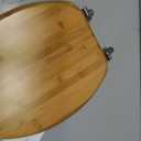 Elongated Bamboo Toilet Seat with Zinc Alloy Hinges, Easy to Install also Easy to Clean, Natural Bamboo, Light, 18.5-inch