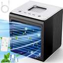 CENSTECH 3-IN-1 Mini Air Conditioner with Remote, Top Splash-Proof Design, Powerful 3 Speeds & Cool Mist, Large Capacity Tank for 6H Cooling, USB Small Portable Air Conditioner for Desk Office Room