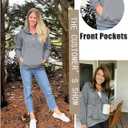 Ladmous Womens Casual Long Sleeve Half Zip Sweatshirt Lapel Drawstring Oversized Pullover Tops with PocketsS-2XL (XX-Large, 02 Dark Grey)