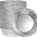 5 Inch Aluminum Foil Mini Pie Pans - Disposable Small Pie Tins For Bakeries, Cafes, Restaurants - Durable Mini Foil Pans for Pie, Fruit Tarts, Quiche (50, 5 Inch)