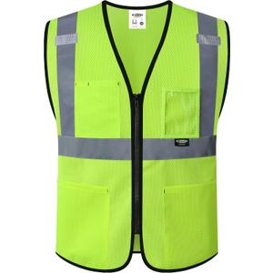 JKSafety Safety Vest for men women Hi Vis Vest with Pockets and Zipper Class 2 High Visibility Meet ANSI StandardBX310, Small