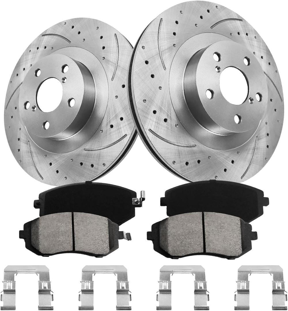 Front Brake Kit, Brake Rotors and Brake Pads Compatible with 2003-2008 Subaru Forester, 2002-2005 Outback, Impreza, Baja, Legacy|Automotive Replacement Brake Kit|(11.5in)|Front Brake Rotors