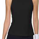 Ukaste Women's Lightweight Seamless Workout Tank Top - Breathable Running Gym Yoga Athletic Sleeveless Shirts (Black), Size:4