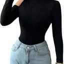 Women's Metal Cut Out Cold Shoulder T Shirts Mock Neck Fitted Tee Tops Casual Fall Outfits (Black, S)