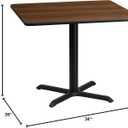 Flash Furniture 36'' Square Walnut Laminate Table Top with 30'' x 30'' Table Height Base, 36"W x 36"D x 31.13"H