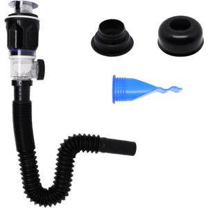 Bathroom Sink Drain Kit, Sink Drain Pip Kit with Strainer Basket Pop-up Stopper, Flexible P Trap for 1-1/2" & 1-1/4" Drains, for Bathroom Kitchen (Black Full Set)